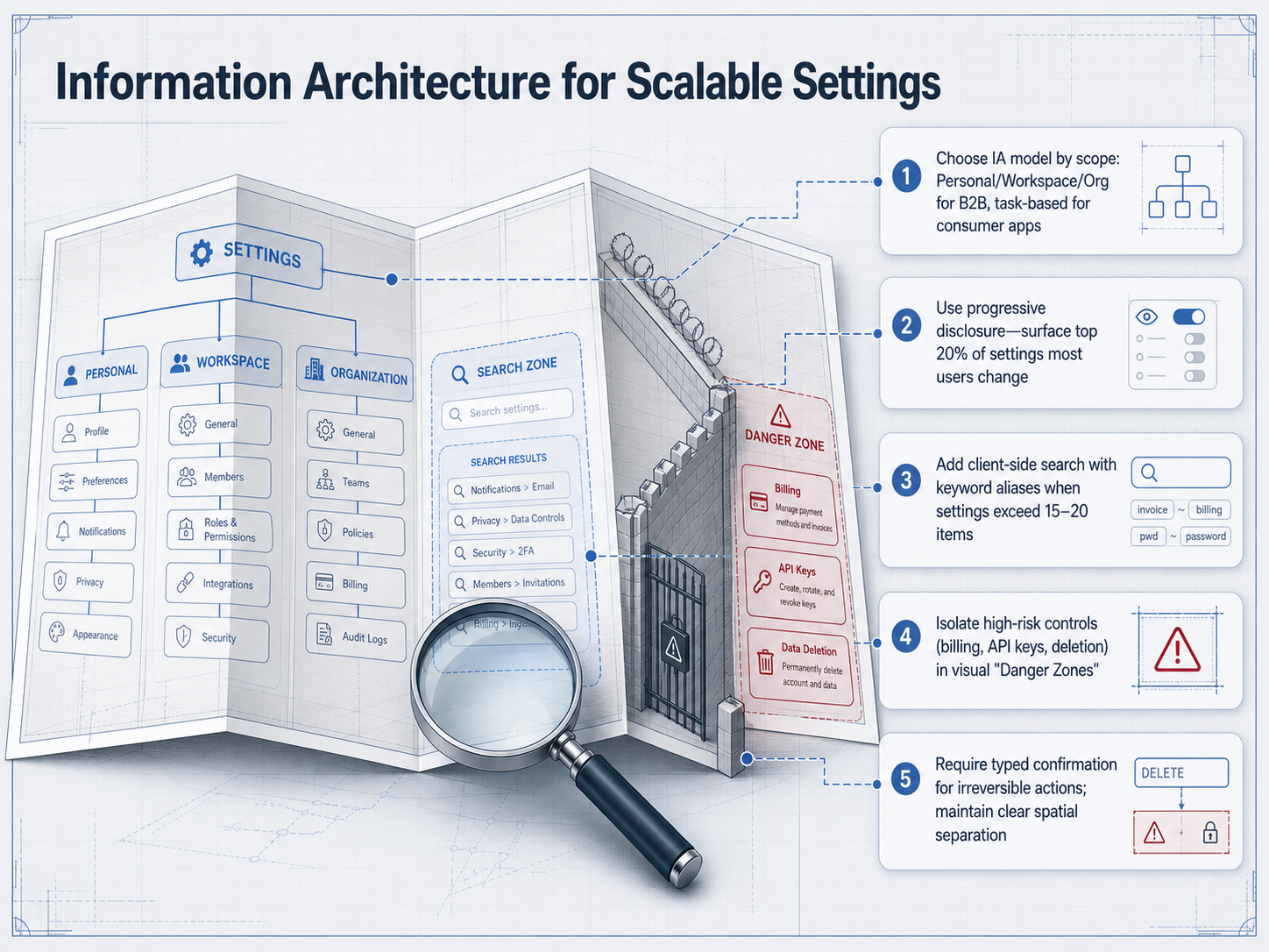 Information Architecture for Scalable Settings