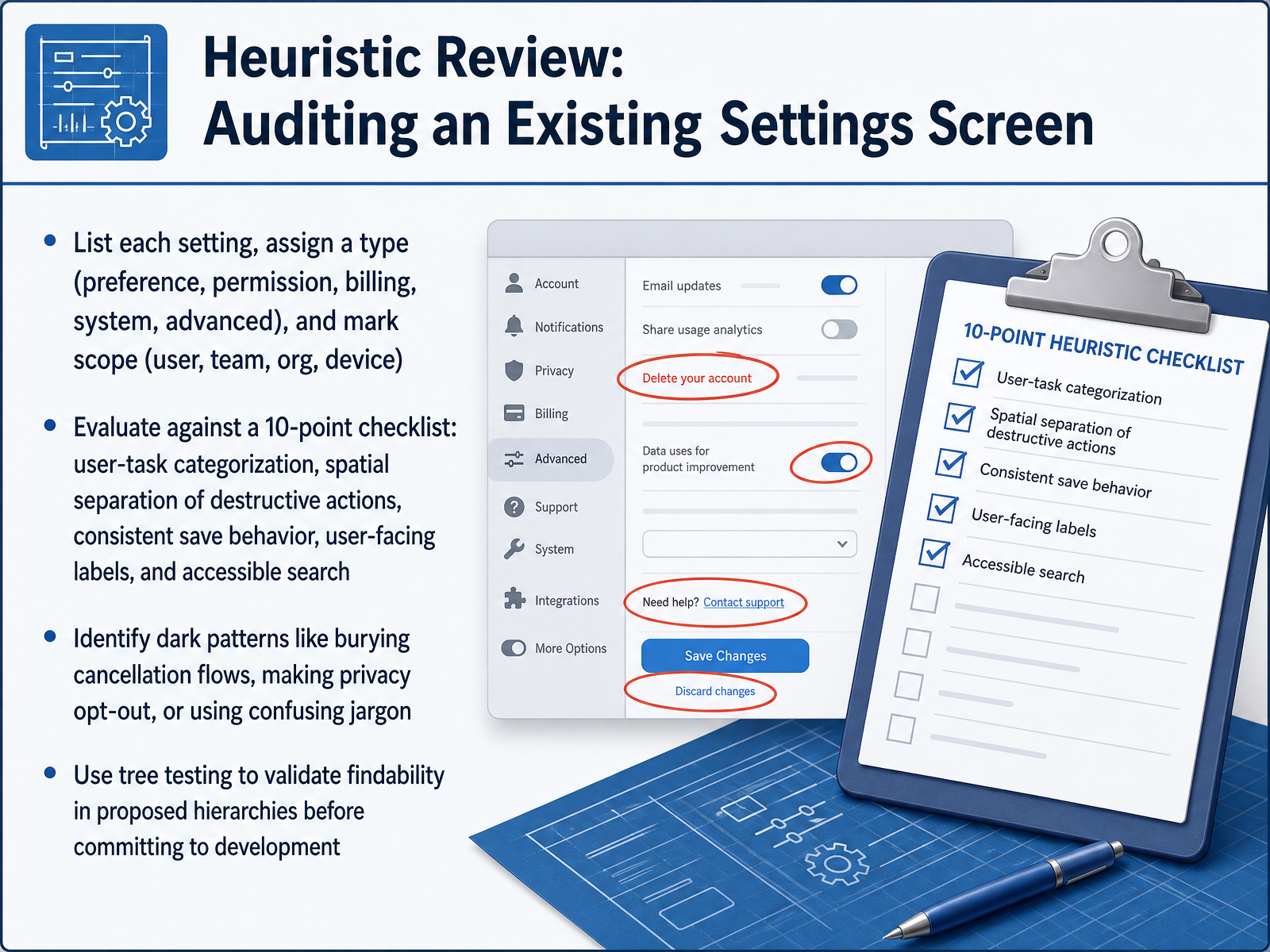 Heuristic Review: Auditing an Existing Settings Screen