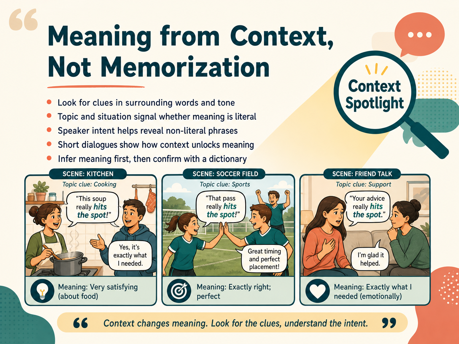 Meaning from Context, Not Memorization