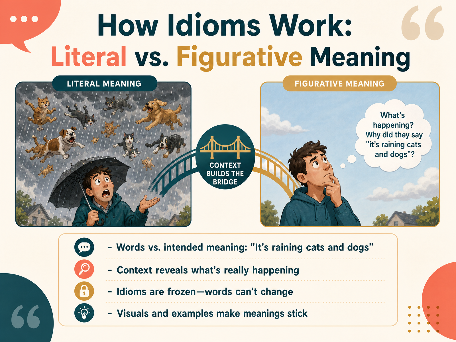 How Idioms Work: Literal vs. Figurative Meaning