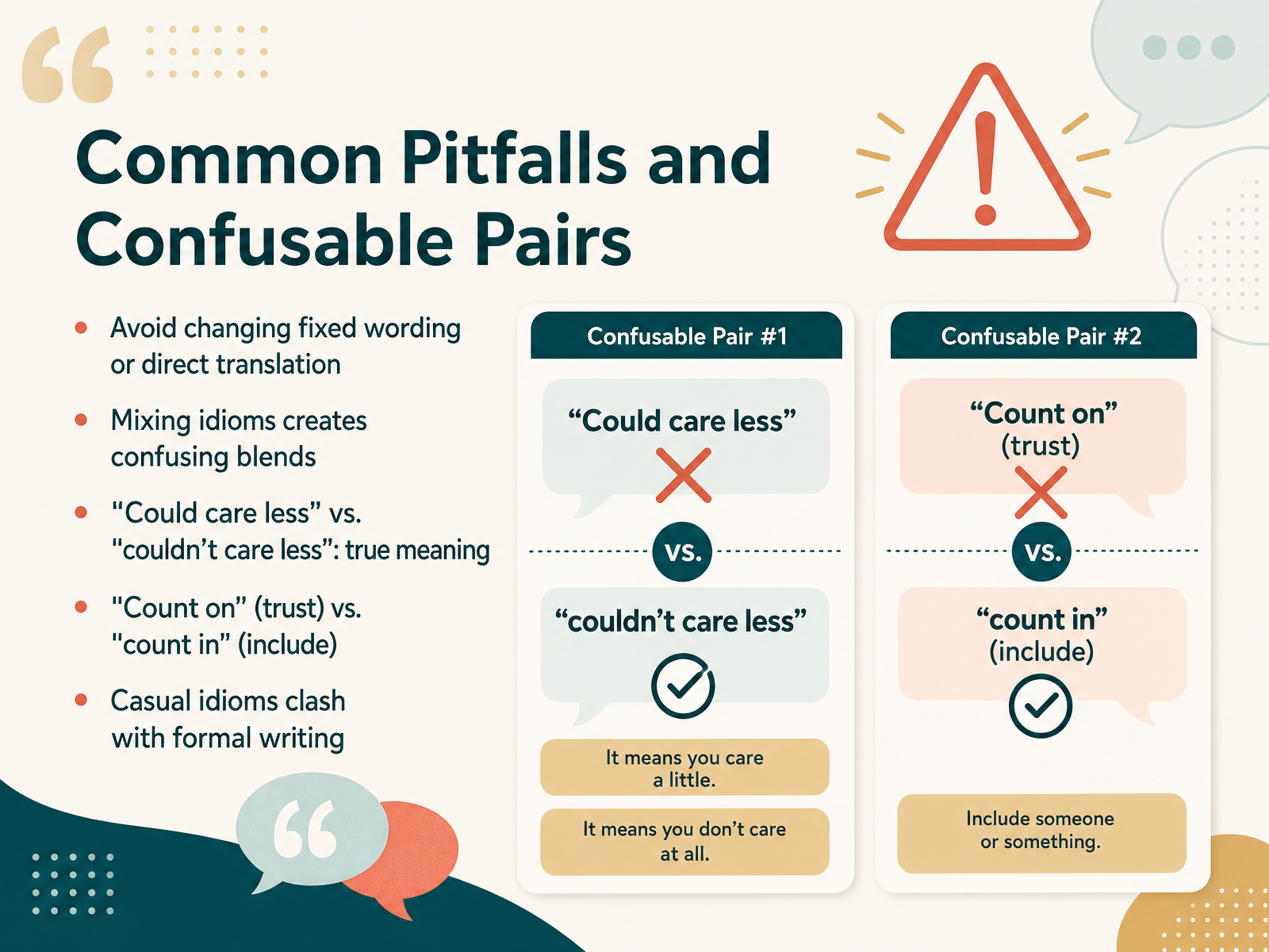 Common Pitfalls and Confusable Pairs