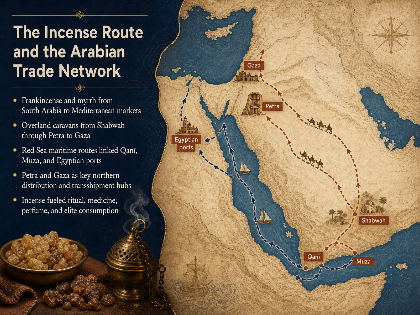 The Incense Route and the Arabian Trade Network
