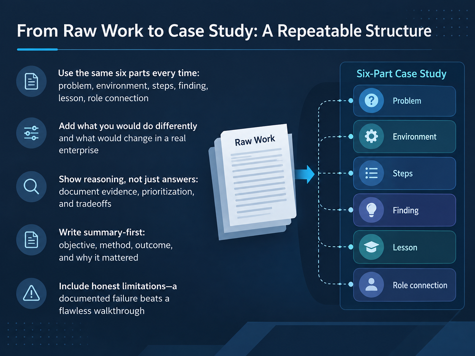 From Raw Work to Case Study: A Repeatable Structure