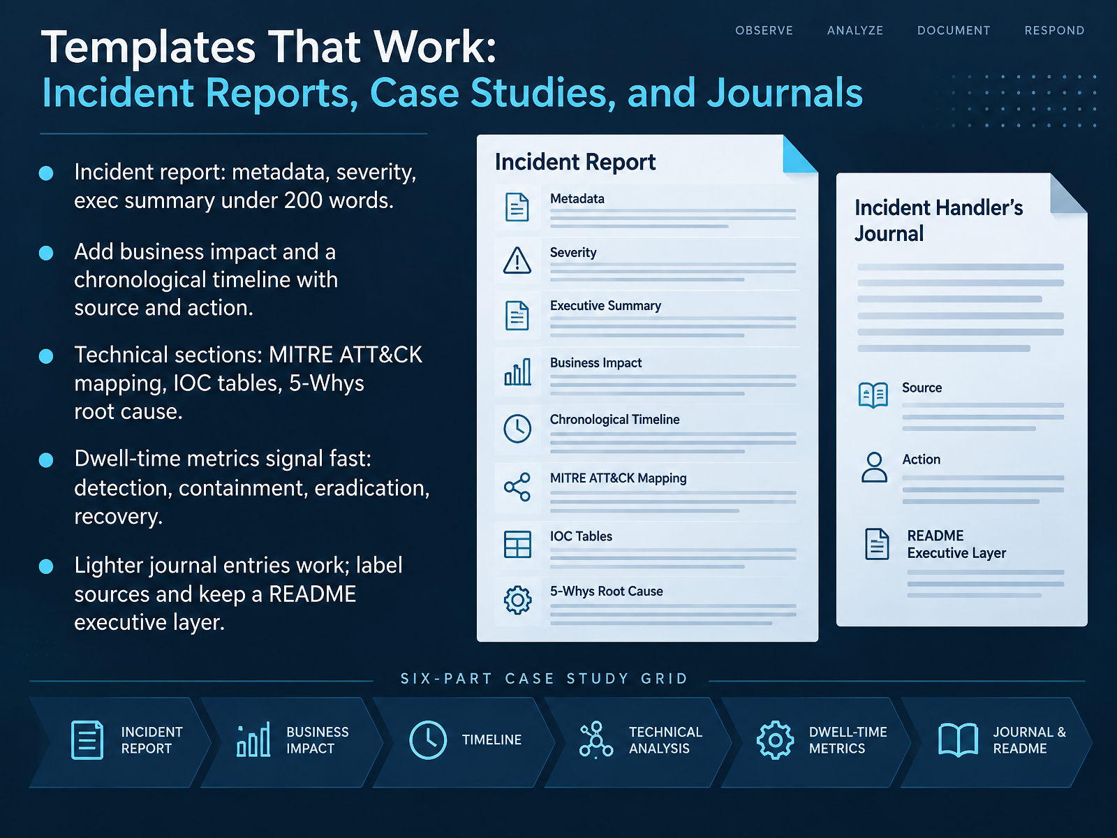 Templates That Work: Incident Reports, Case Studies, and Journals