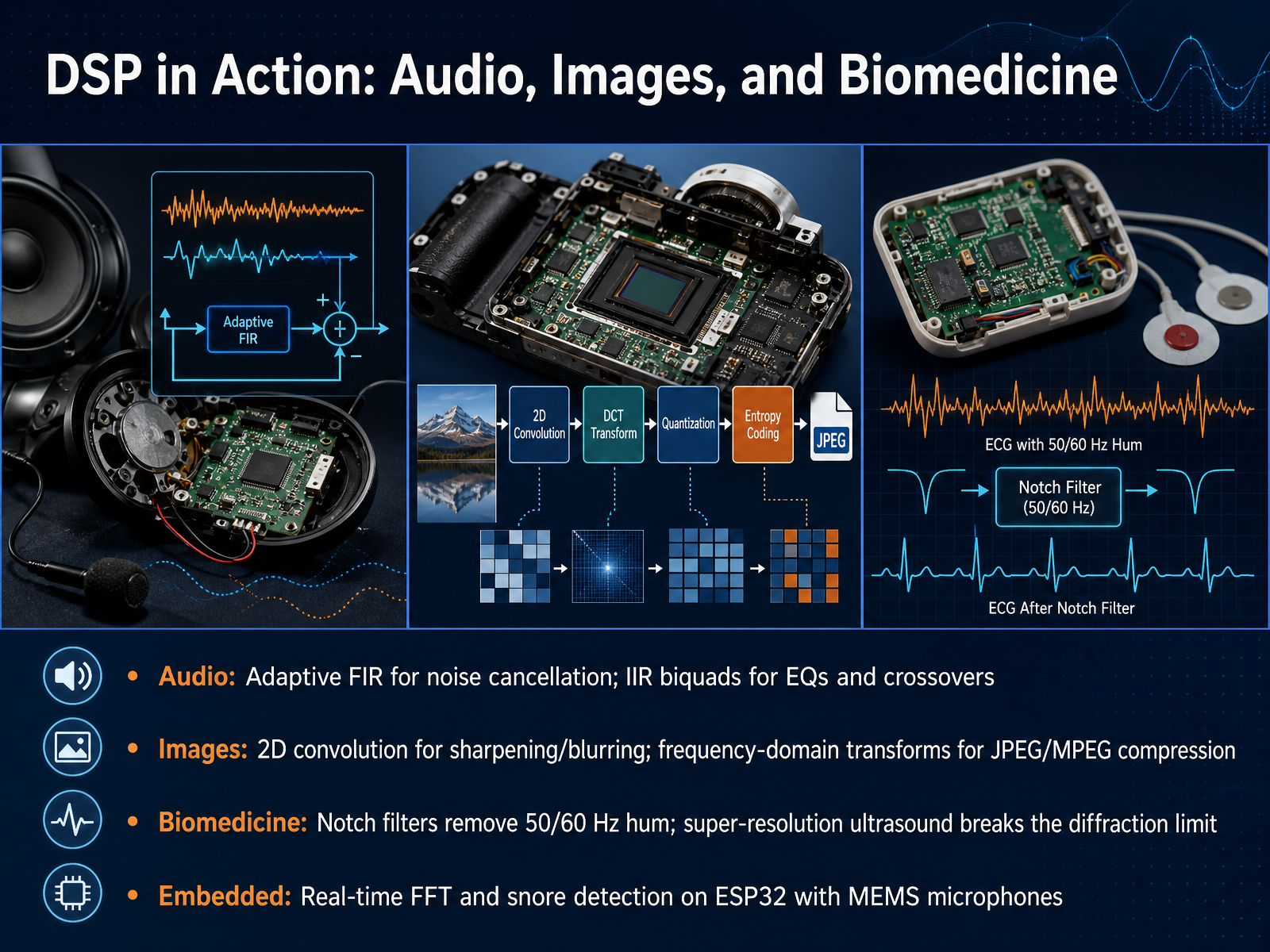 DSP in Action: Audio, Images, and Biomedicine
