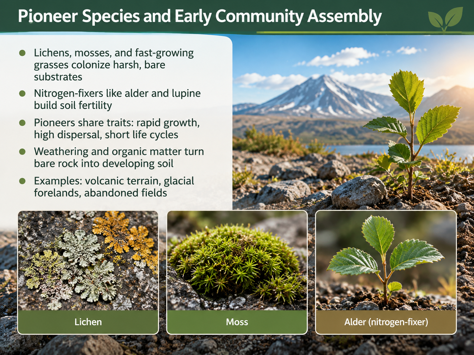 Pioneer Species and Early Community Assembly