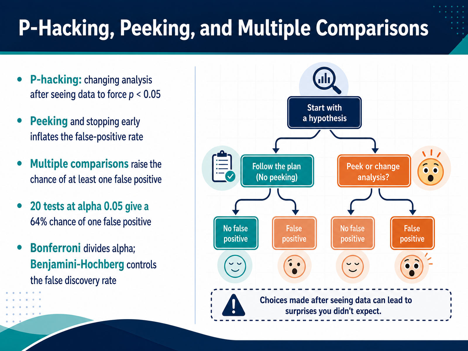 P-Hacking, Peeking, and Multiple Comparisons
