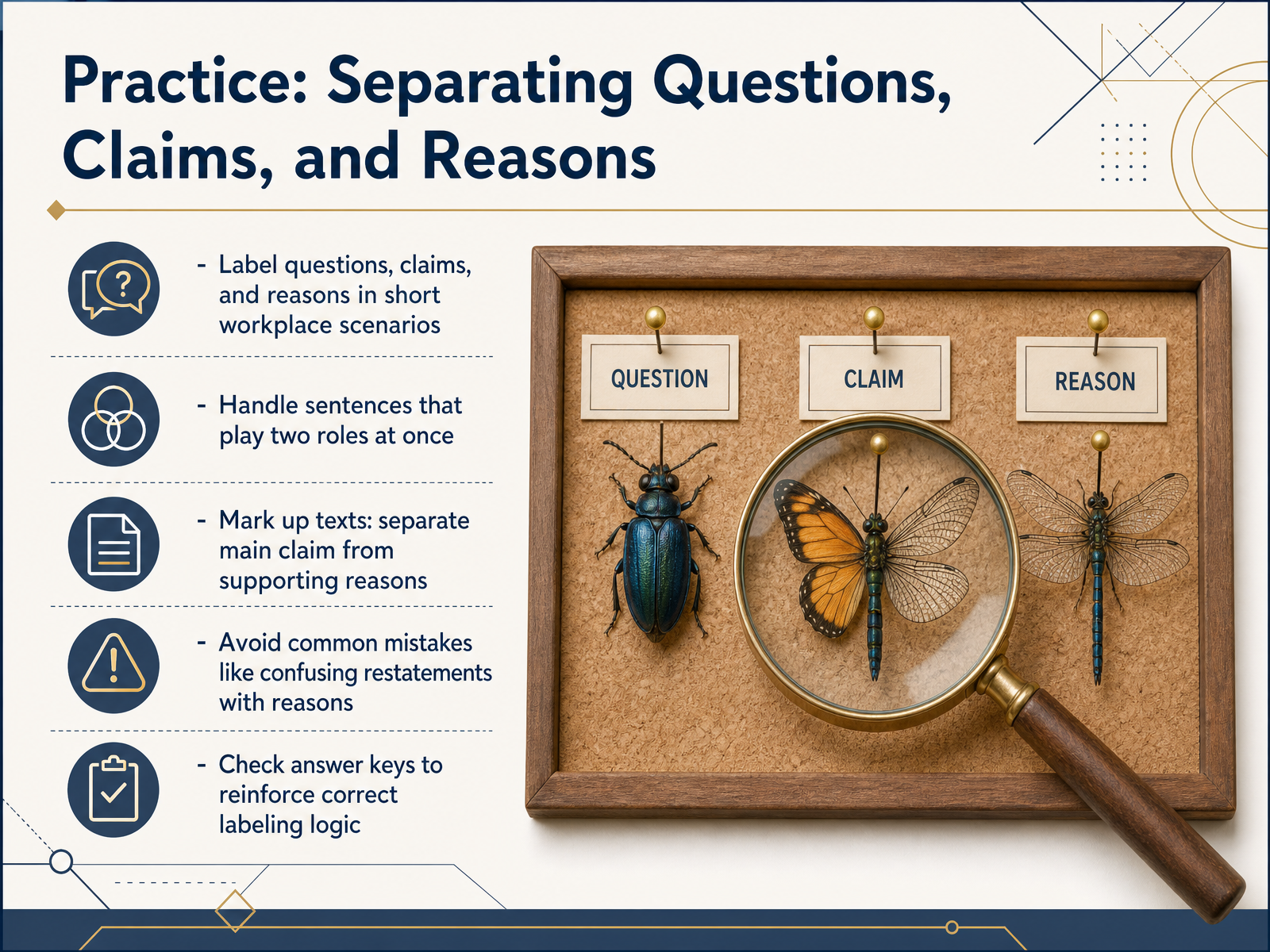 Practice: Separating Questions, Claims, and Reasons