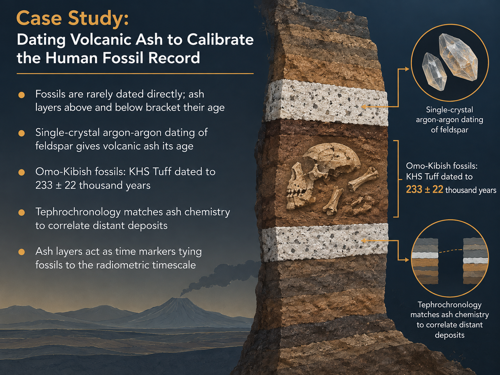 Case Study: Dating Volcanic Ash to Calibrate the Human Fossil Record