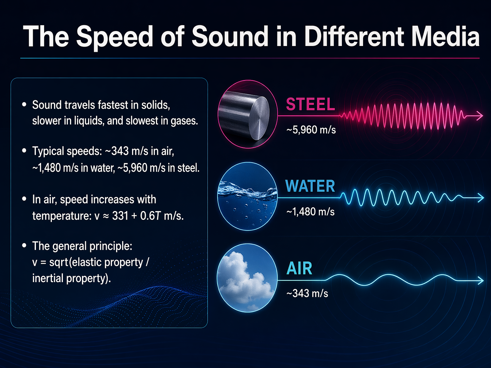 The Speed of Sound in Different Media