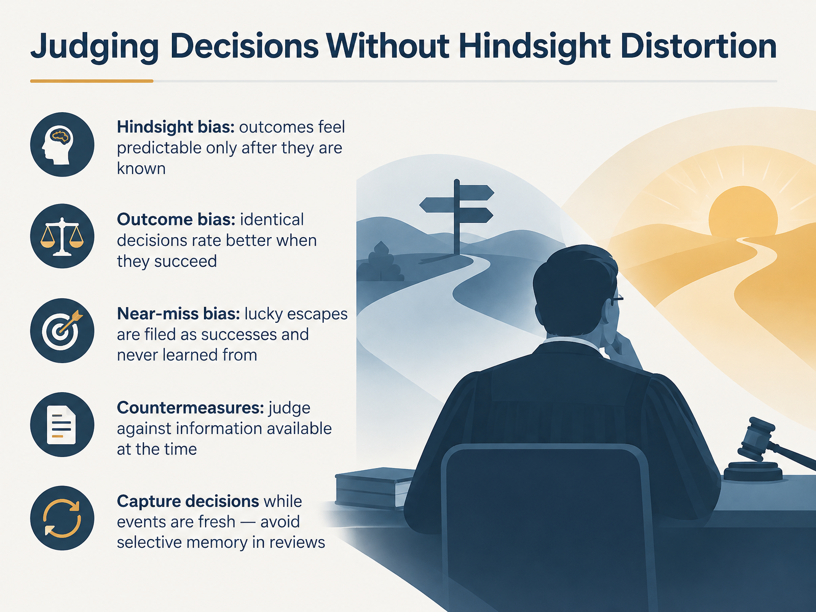 Judging Decisions Without Hindsight Distortion