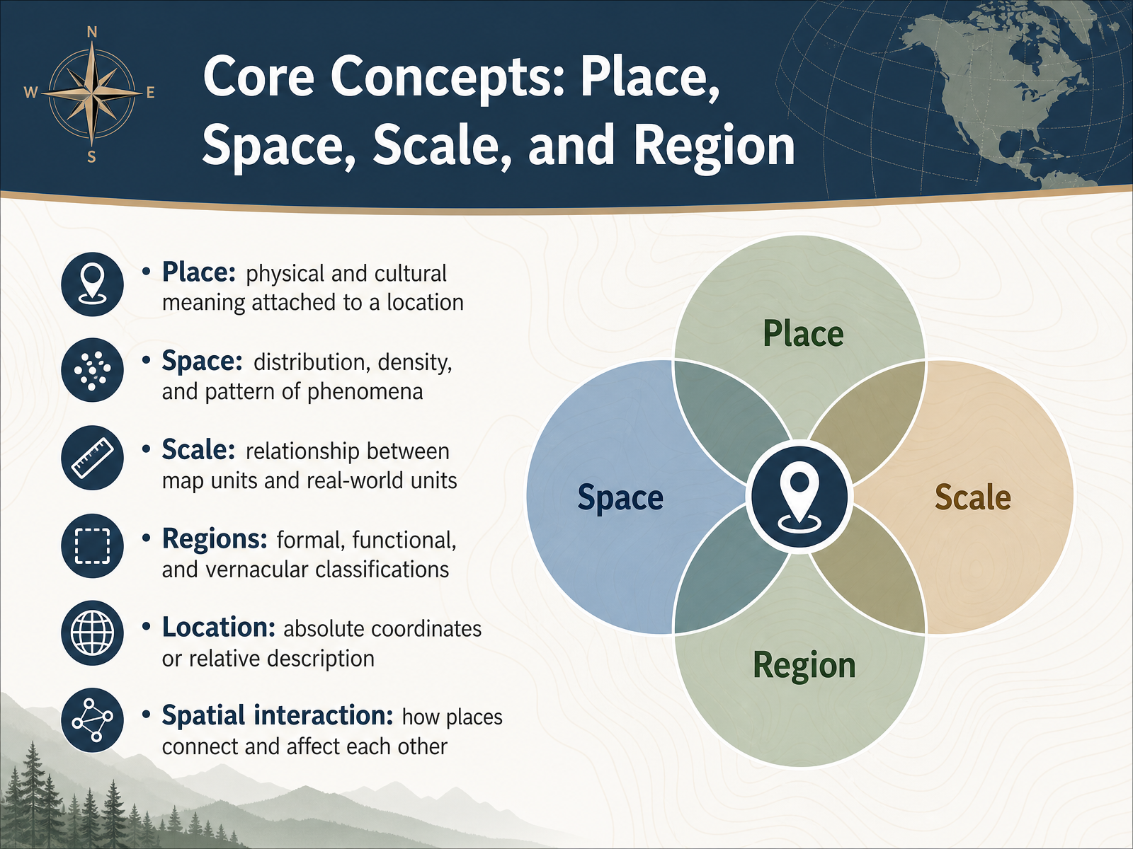 Core Concepts: Place, Space, Scale, and Region