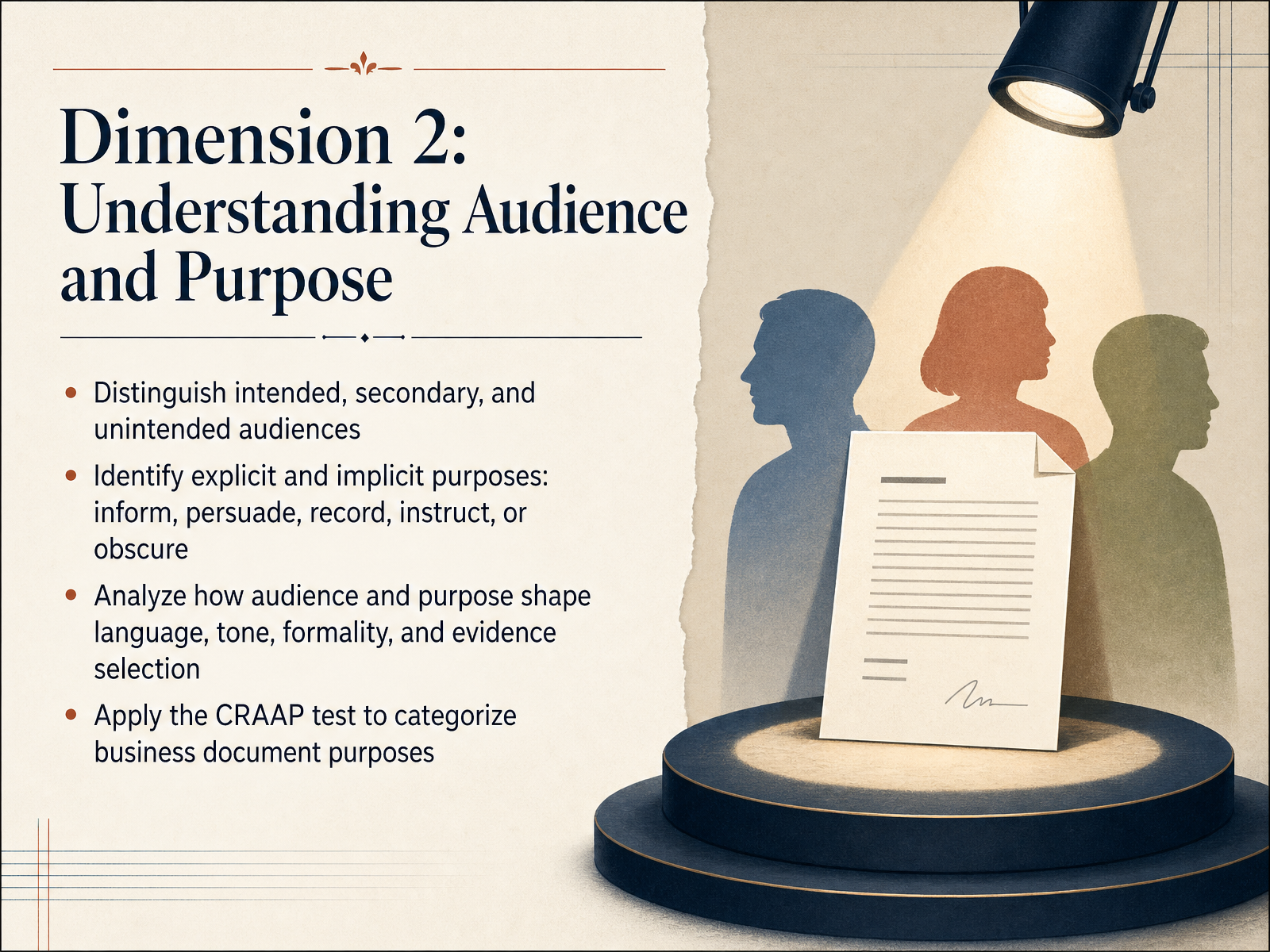 Dimension 2: Understanding Audience and Purpose