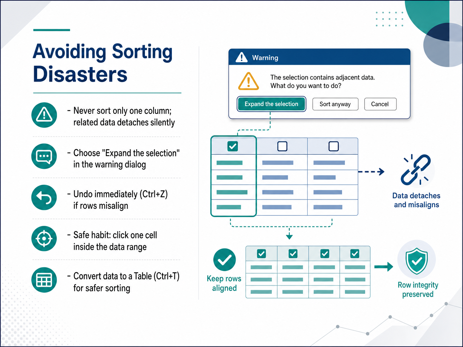 Avoiding Sorting Disasters