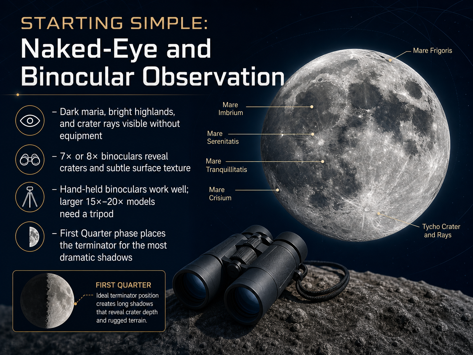 Starting Simple: Naked-Eye and Binocular Observation