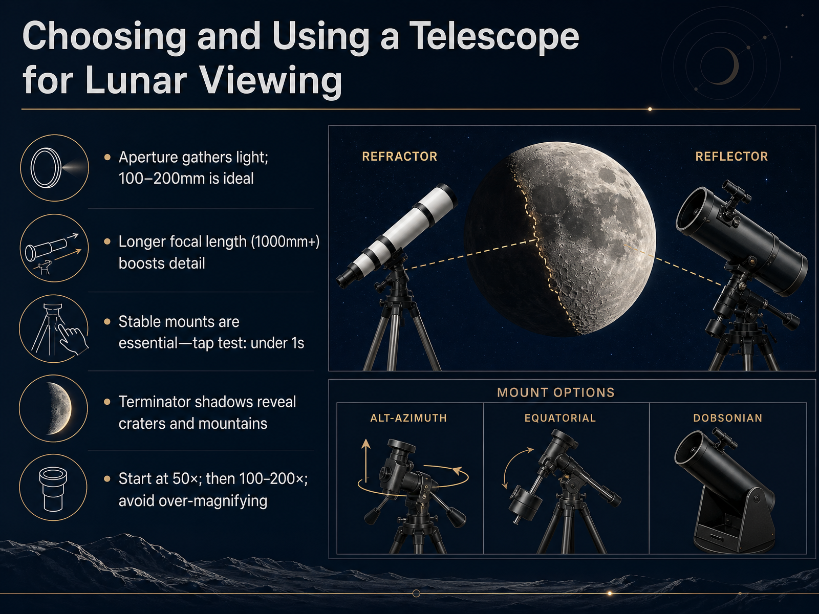 Choosing and Using a Telescope for Lunar Viewing