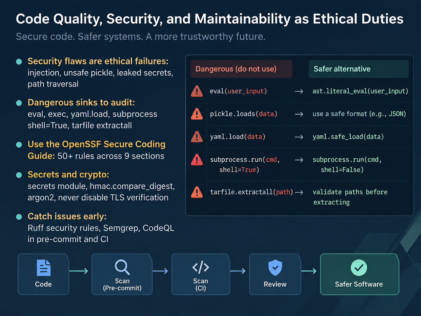 Code Quality, Security, and Maintainability as Ethical Duties