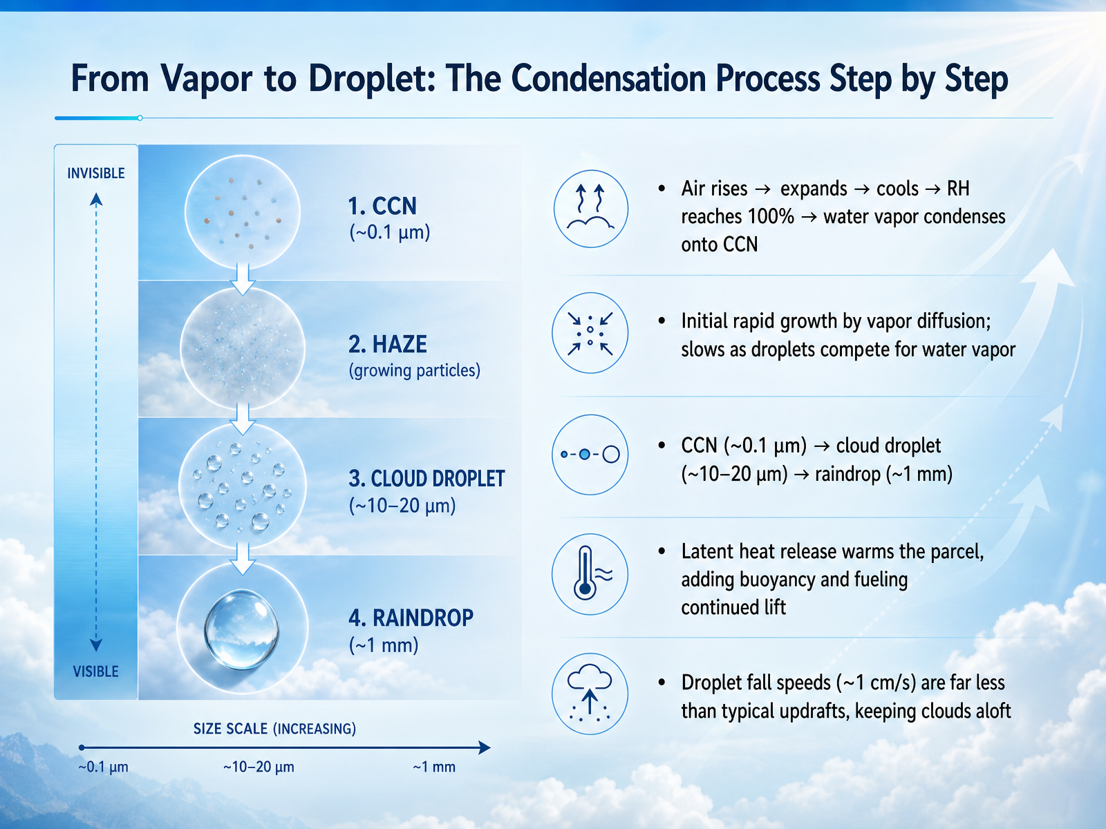From Vapor to Droplet: The Condensation Process Step by Step