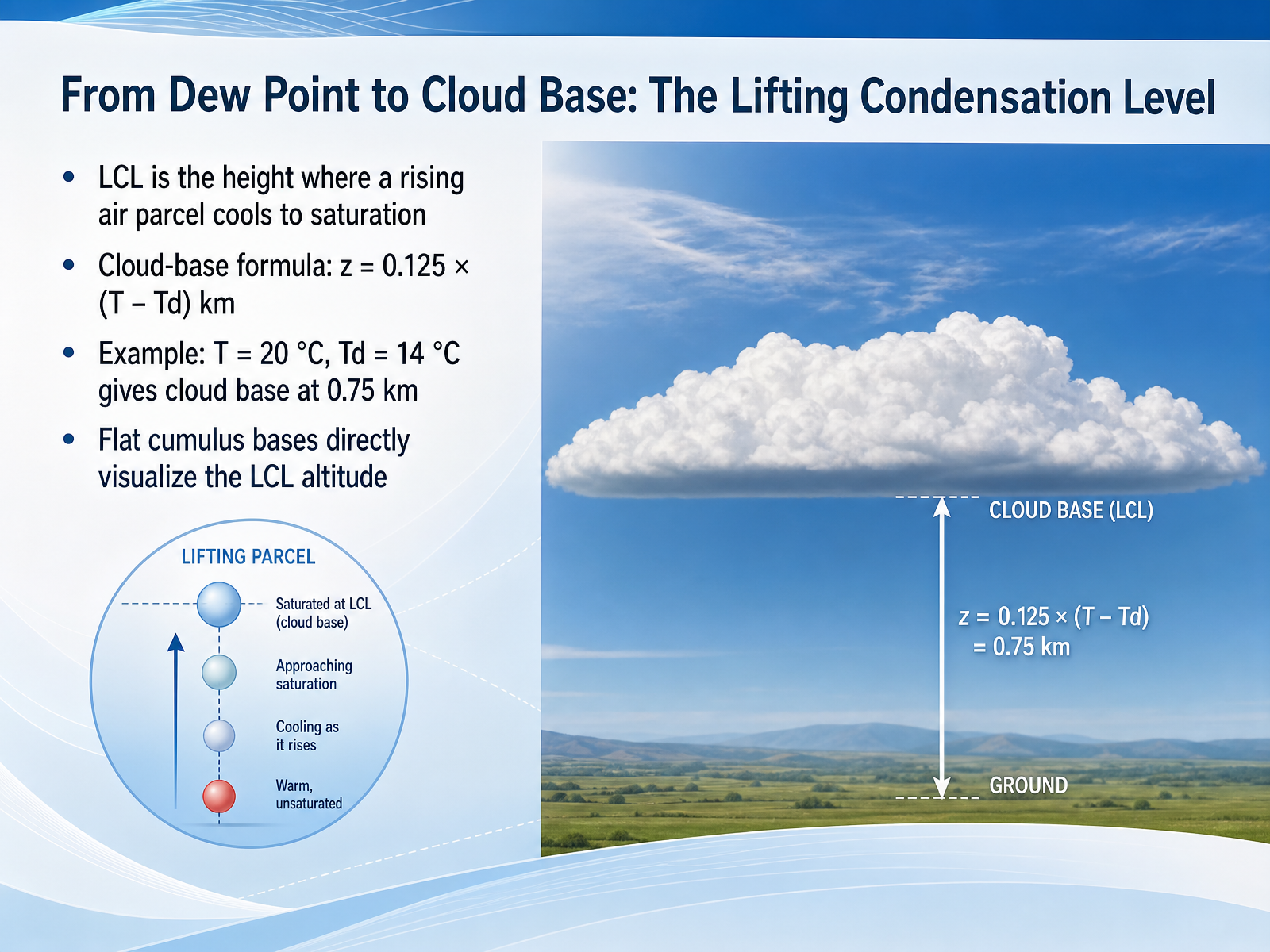From Dew Point to Cloud Base: The Lifting Condensation Level
