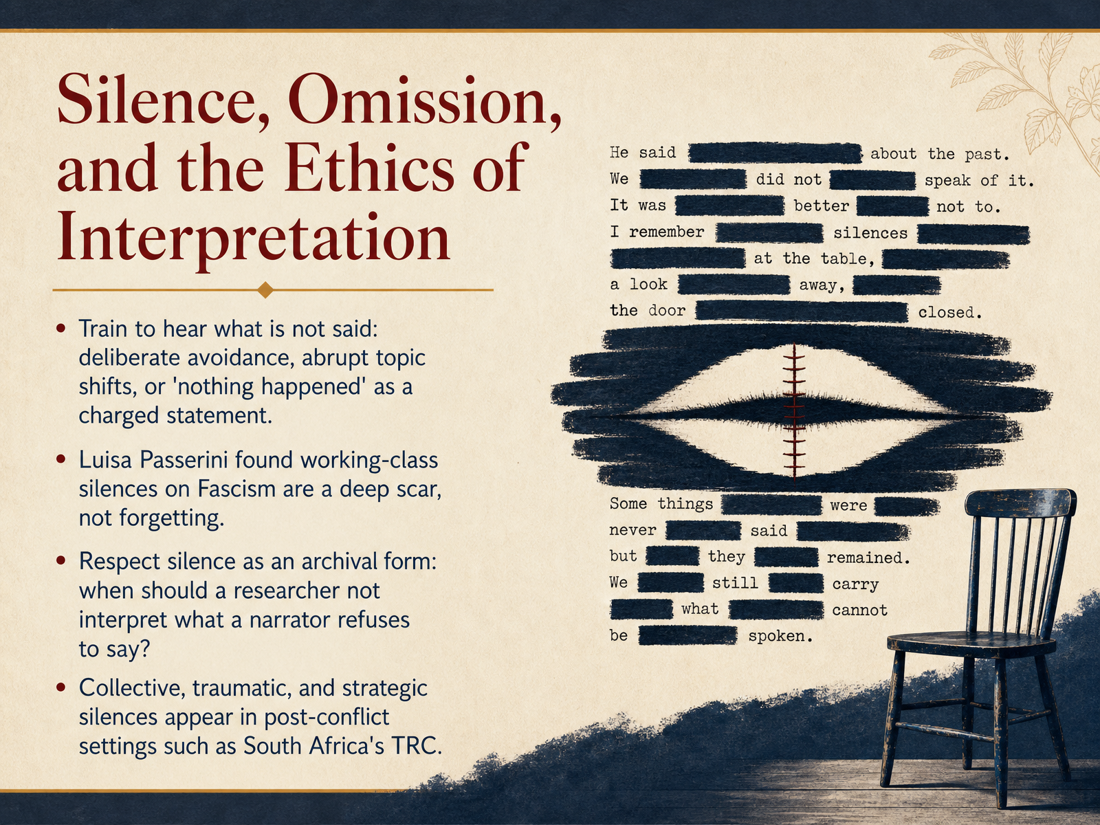 Silence, Omission, and the Ethics of Interpretation