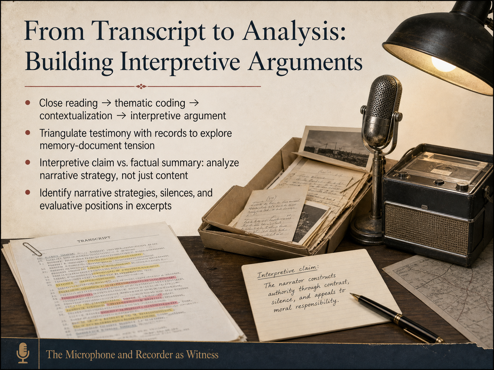 From Transcript to Analysis: Building Interpretive Arguments