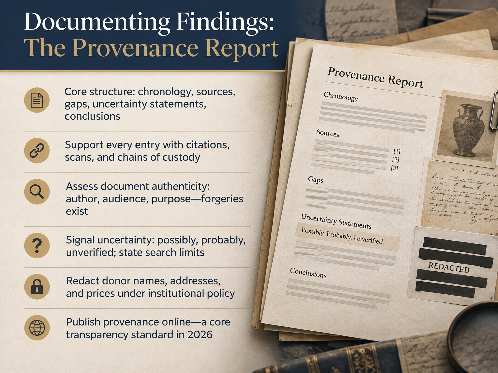 Documenting Findings: The Provenance Report