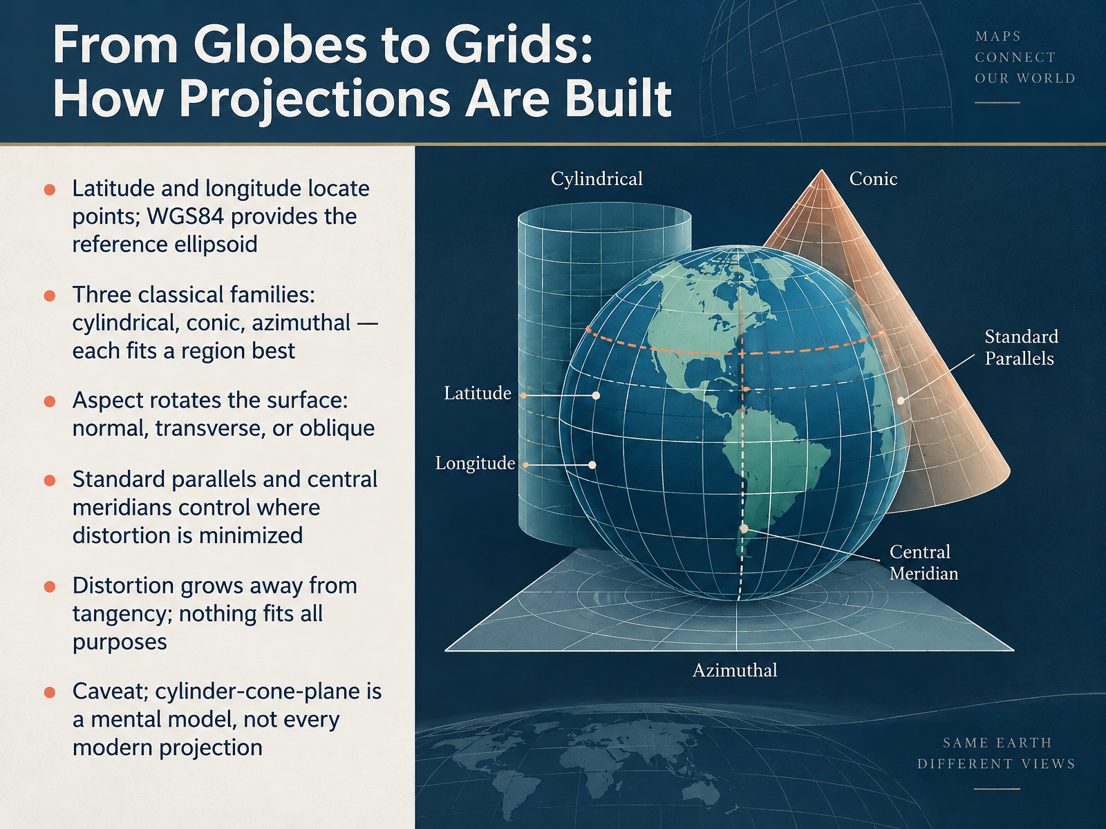 From Globes to Grids: How Projections Are Built