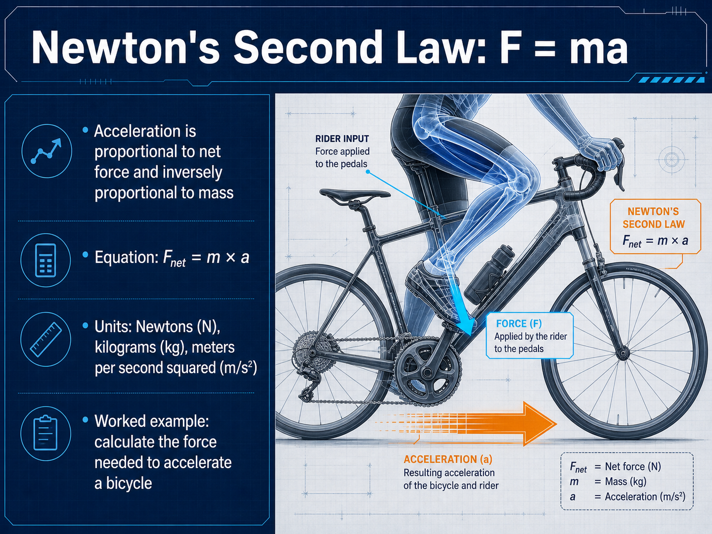 Newton's Second Law: F = ma