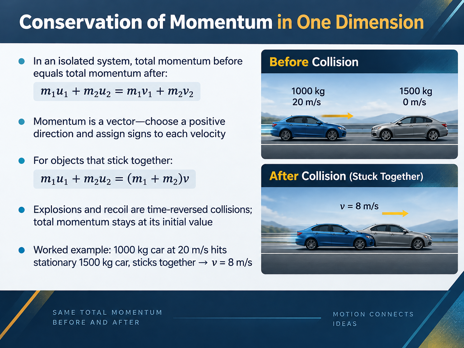 Conservation of Momentum in One Dimension