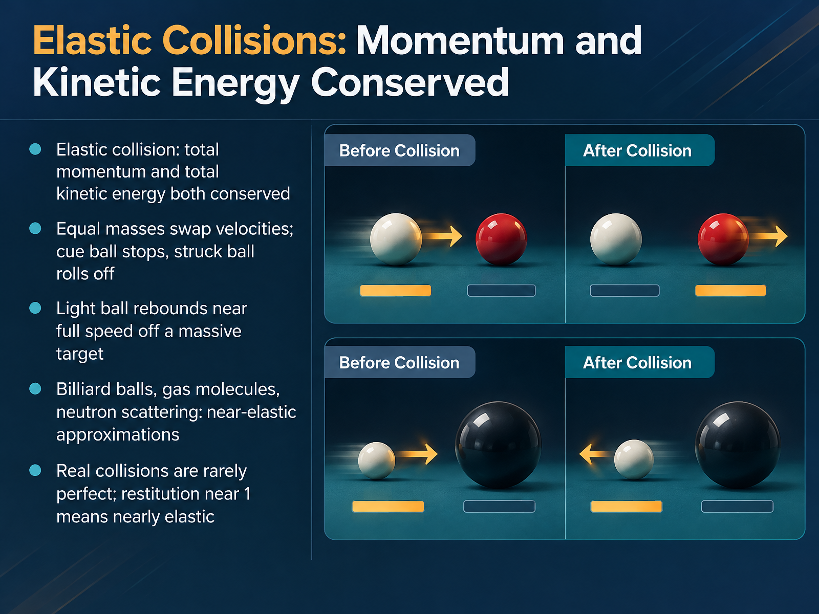 Elastic Collisions: Momentum and Kinetic Energy Conserved