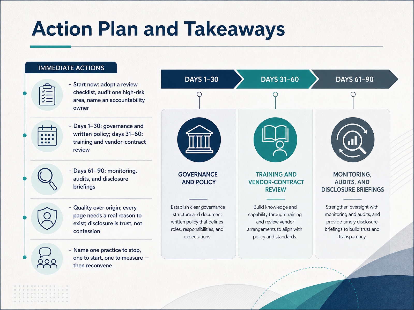 Action Plan and Takeaways