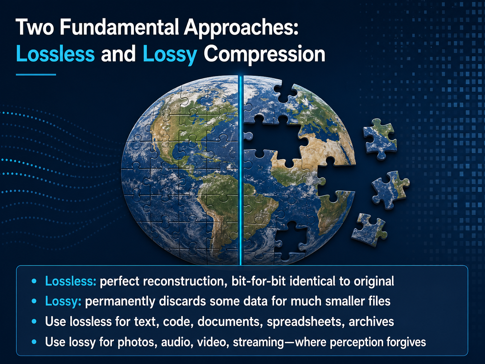 Two Fundamental Approaches: Lossless and Lossy Compression