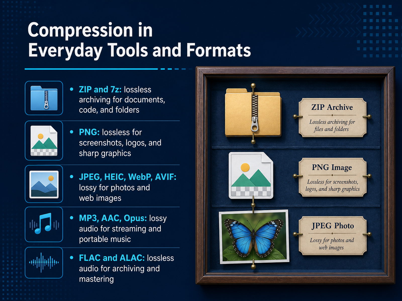 Compression in Everyday Tools and Formats