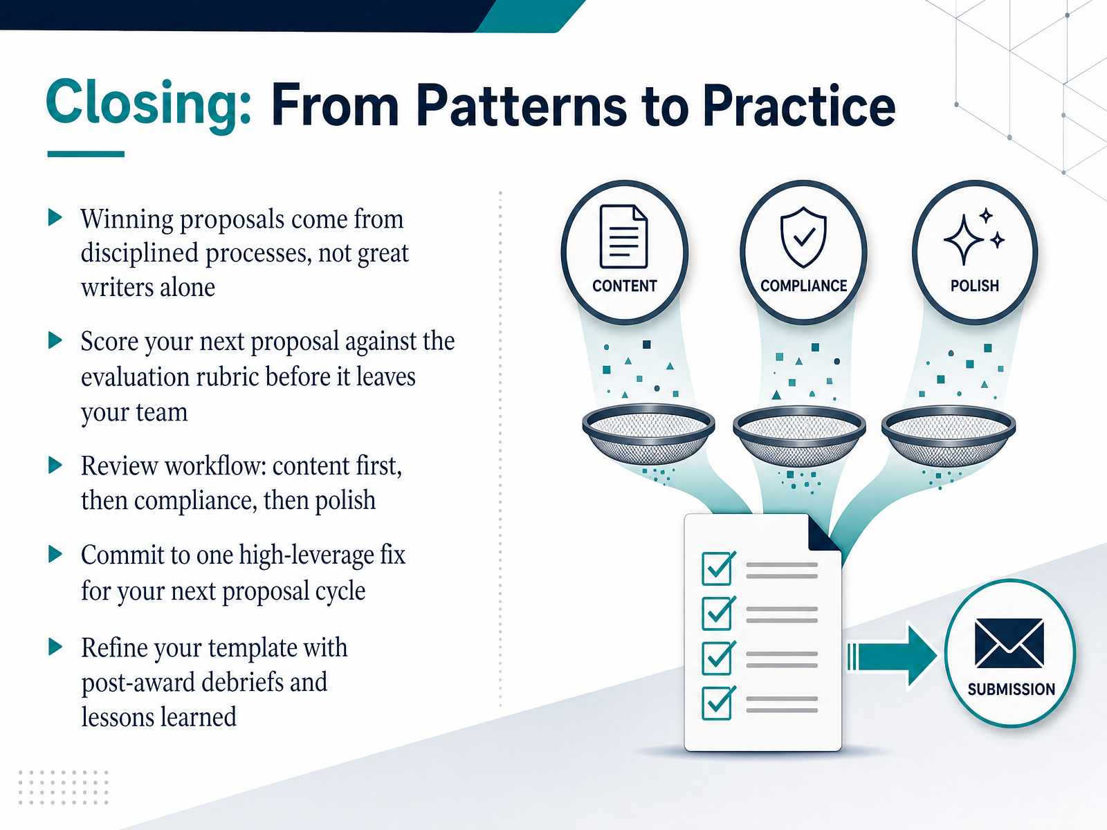 Closing: From Patterns to Practice