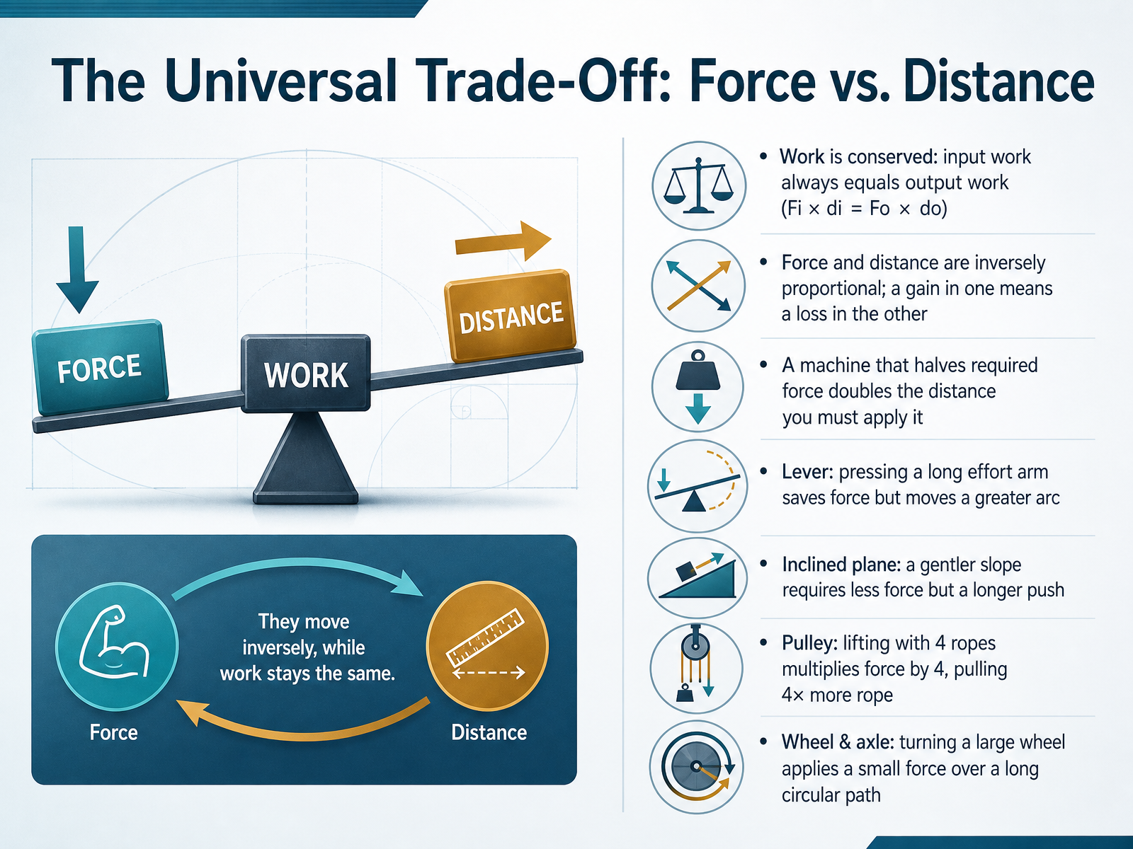 The Universal Trade-Off: Force vs. Distance