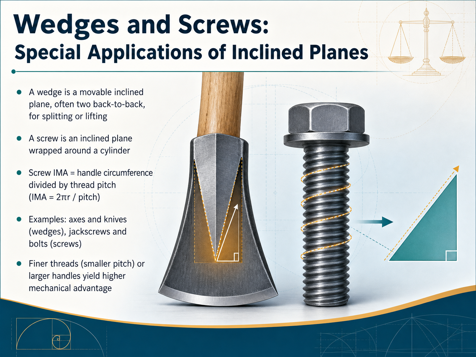 Wedges and Screws: Special Applications of Inclined Planes