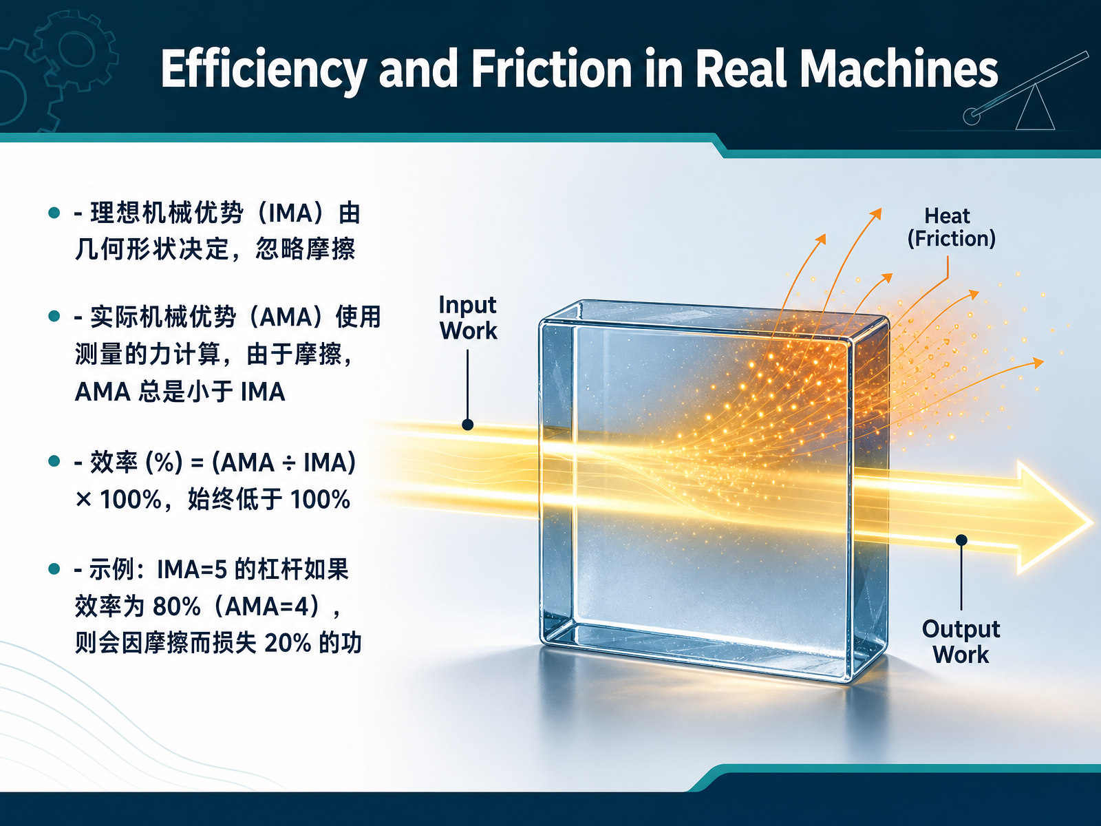 Efficiency and Friction in Real Machines