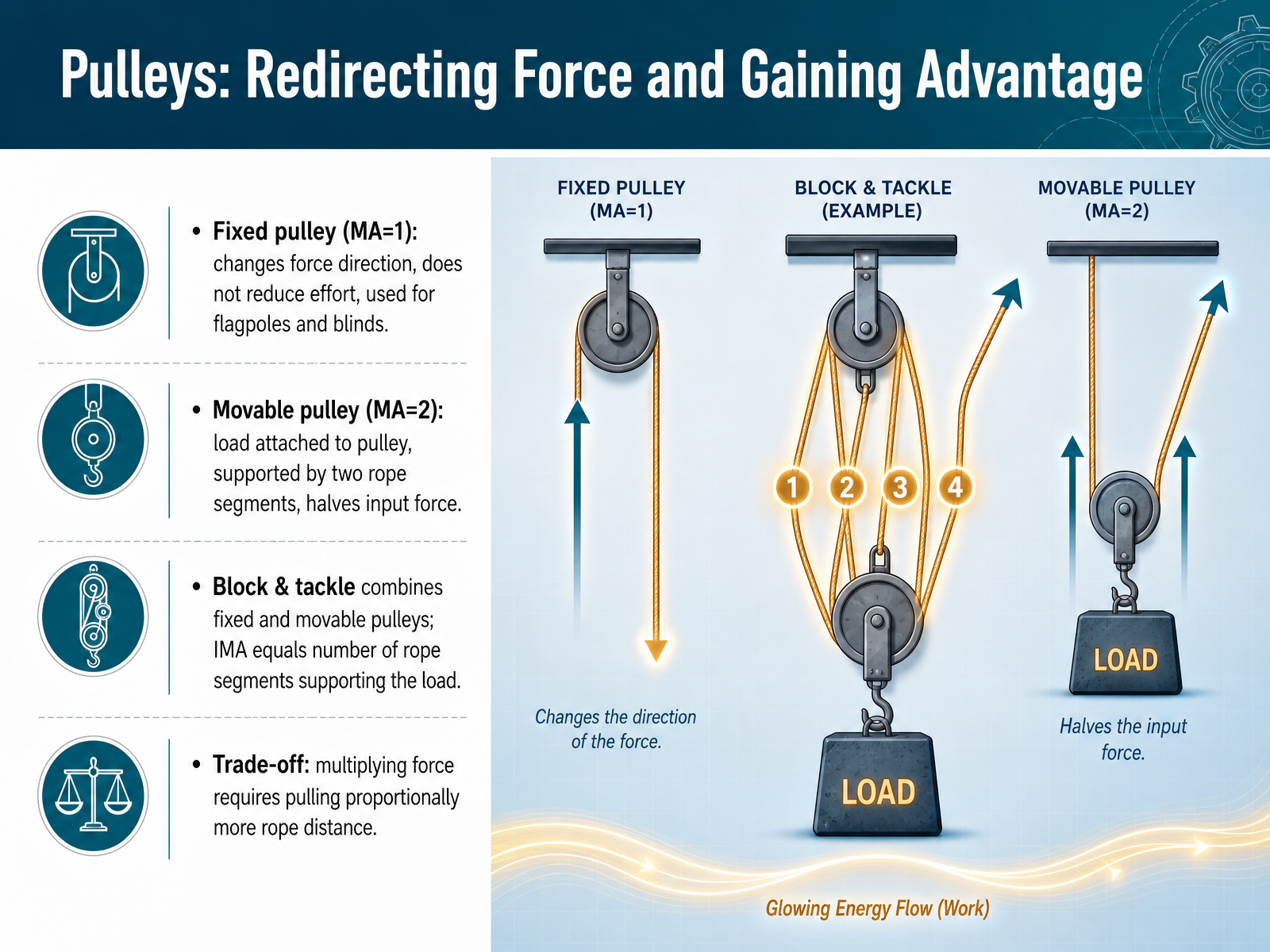 Pulleys: Redirecting Force and Gaining Advantage