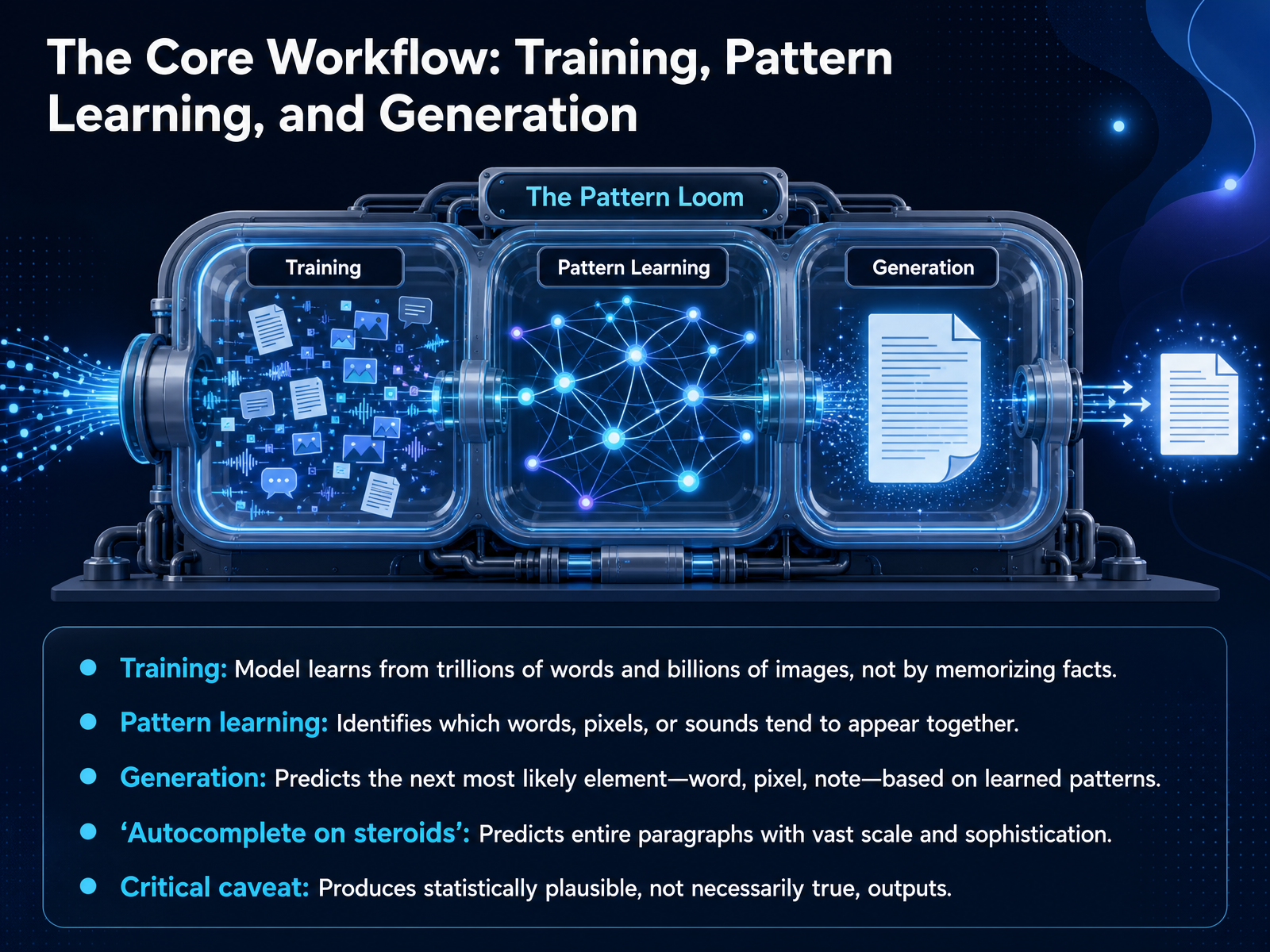 The Core Workflow: Training, Pattern Learning, and Generation