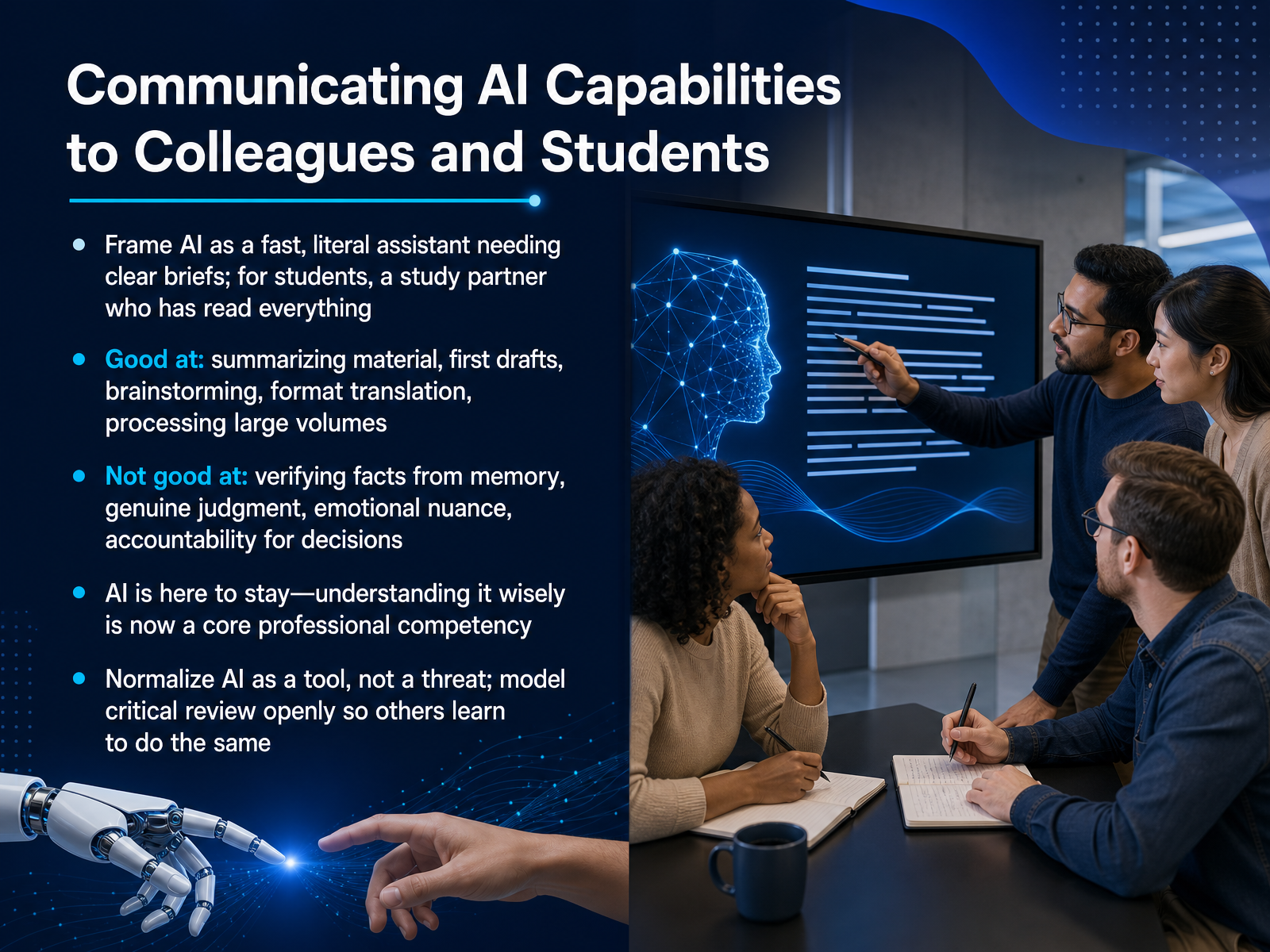 Communicating AI Capabilities to Colleagues and Students