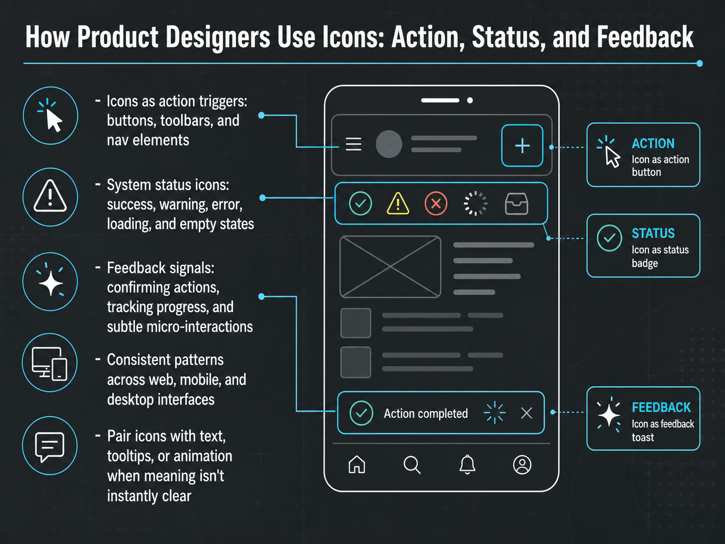 How Product Designers Use Icons: Action, Status, and Feedback