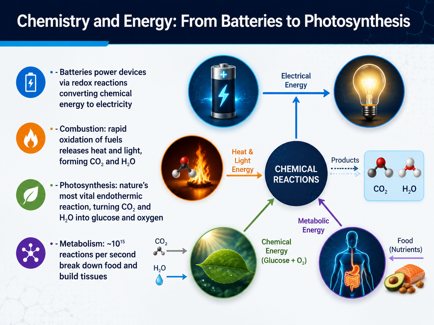 Chemistry and Energy: From Batteries to Photosynthesis