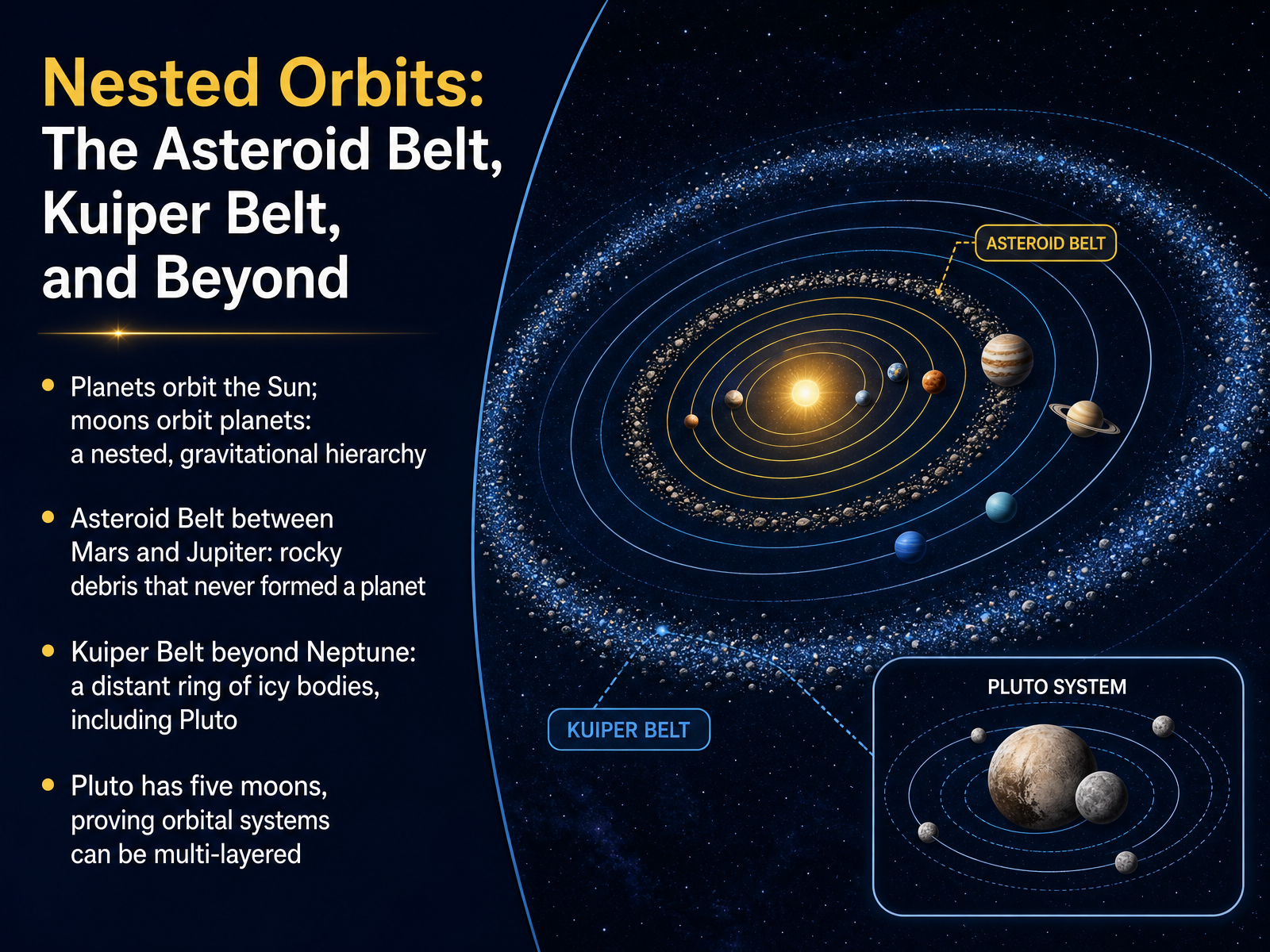 Nested Orbits: The Asteroid Belt, Kuiper Belt, and Beyond