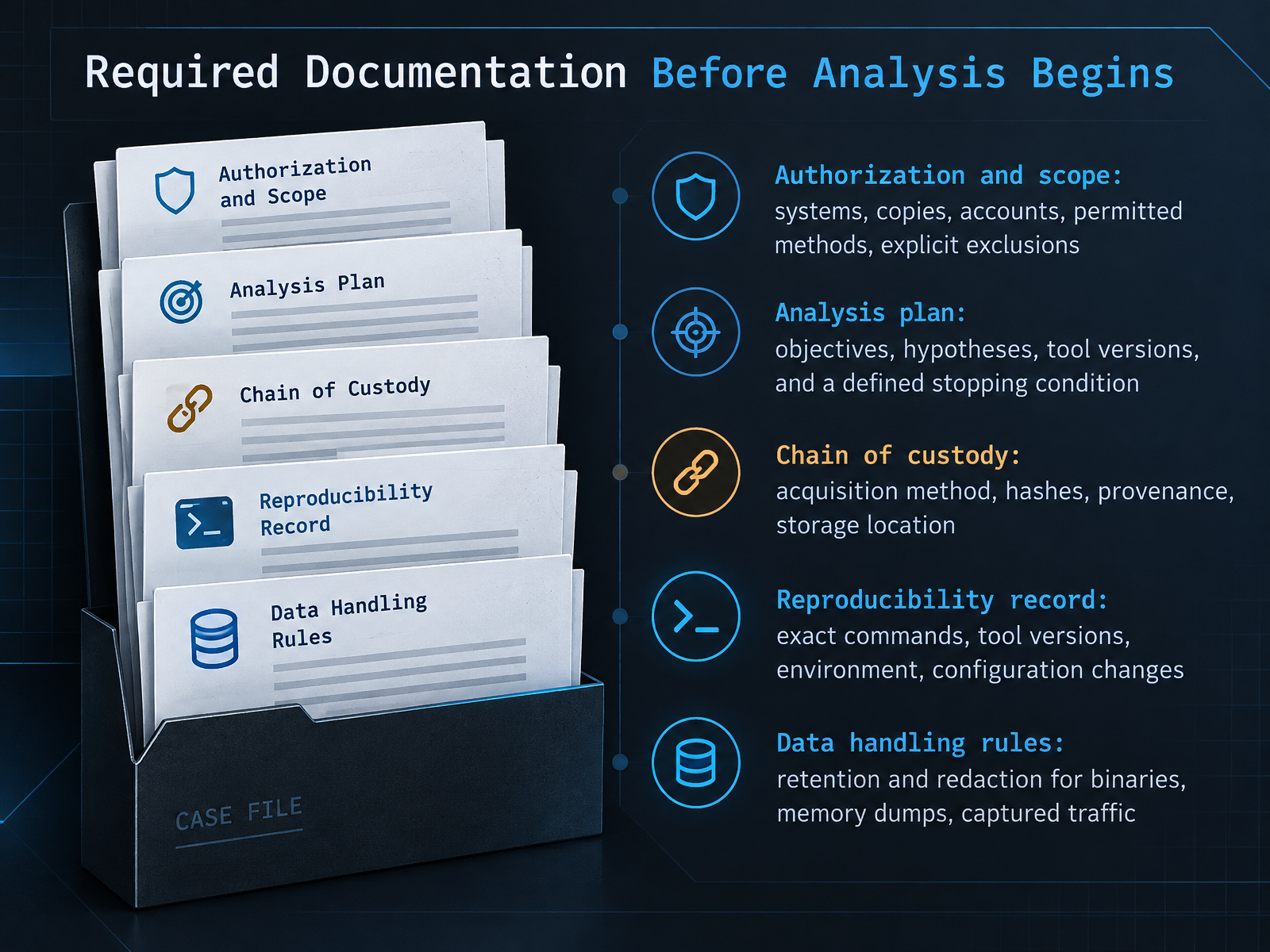 Required Documentation Before Analysis Begins