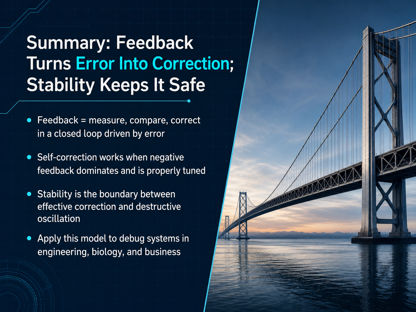 Summary: Feedback Turns Error Into Correction; Stability Keeps It Safe