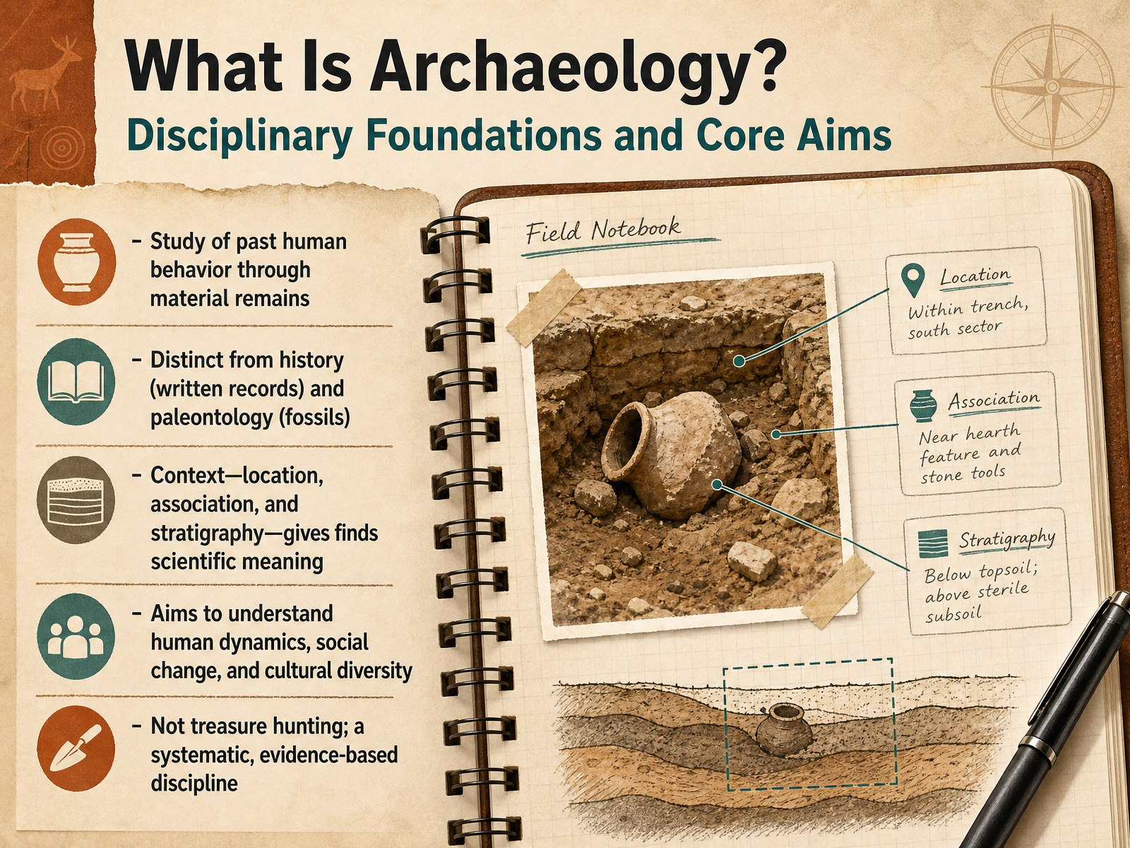 What Is Archaeology? Disciplinary Foundations and Core Aims
