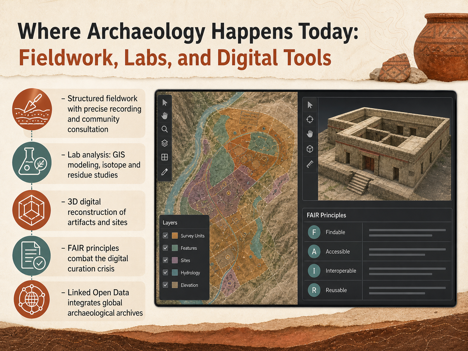 Where Archaeology Happens Today: Fieldwork, Labs, and Digital Tools