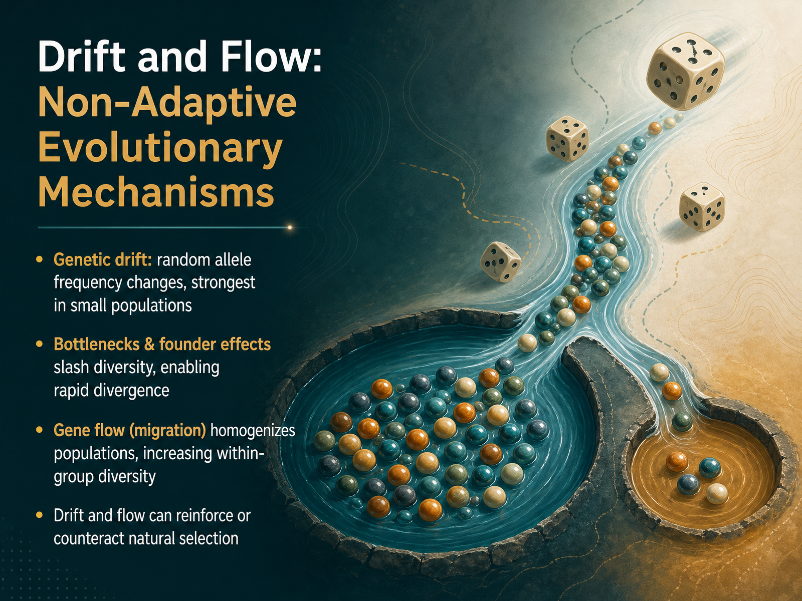 Drift and Flow: Non-Adaptive Evolutionary Mechanisms