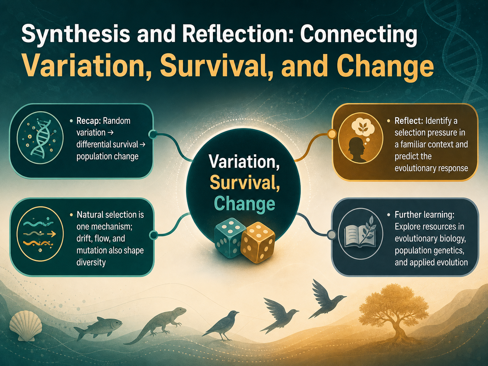 Synthesis and Reflection: Connecting Variation, Survival, and Change
