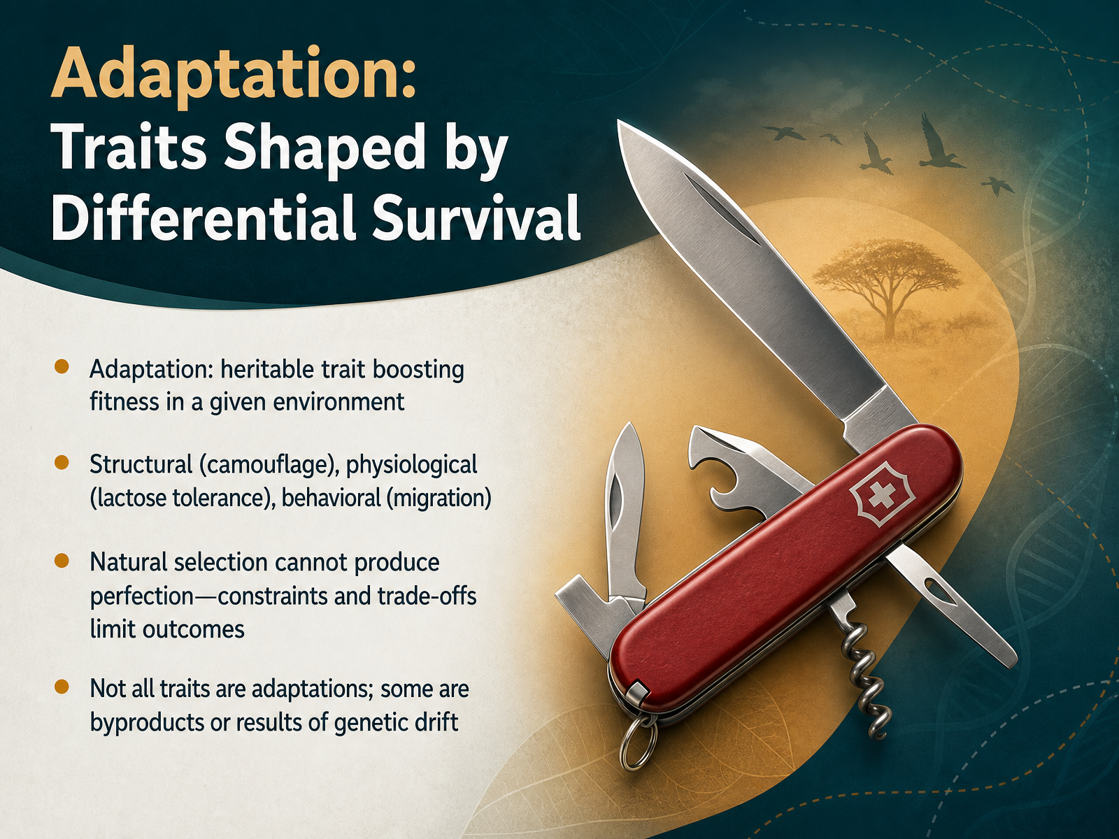 Adaptation: Traits Shaped by Differential Survival